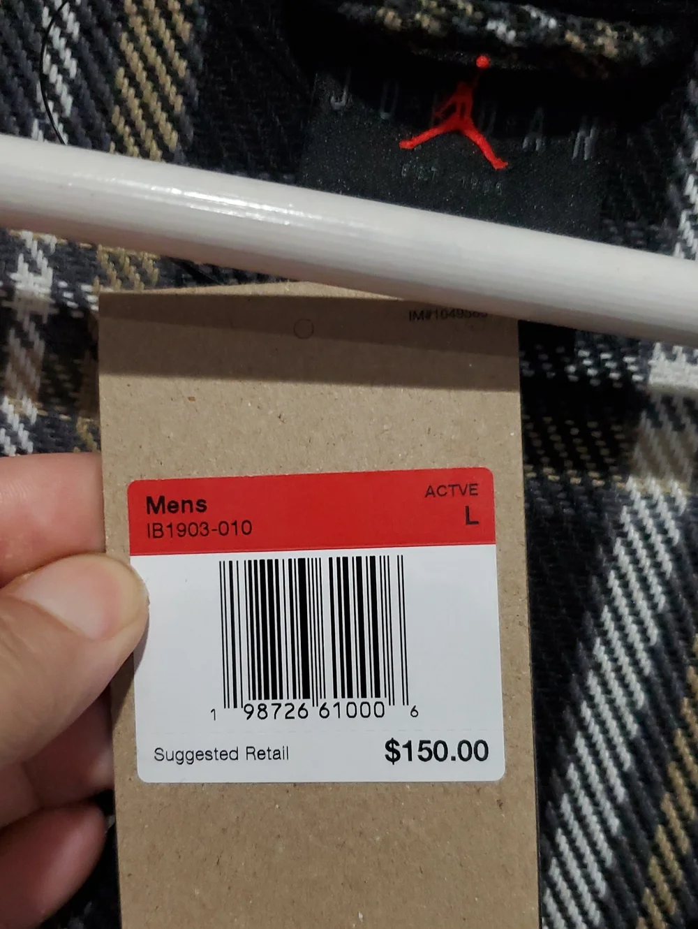 Jordan Black Plaid Button-Down Shirt with Back Graphic